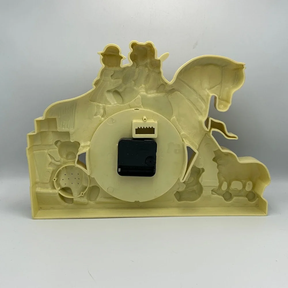 Vintage Wall Clock Welcome Madeline Rocking Horse Bear 90s NostalgicPlastic Mold